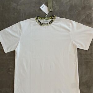 Diorr White Short Sleeve Logo Trim Tee